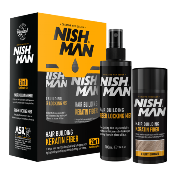 NISHMAN SAÇ DOLGUNLAŞTIRICI KERATİN FİBER + SABİTLEYİCİ SPRAY (SET)